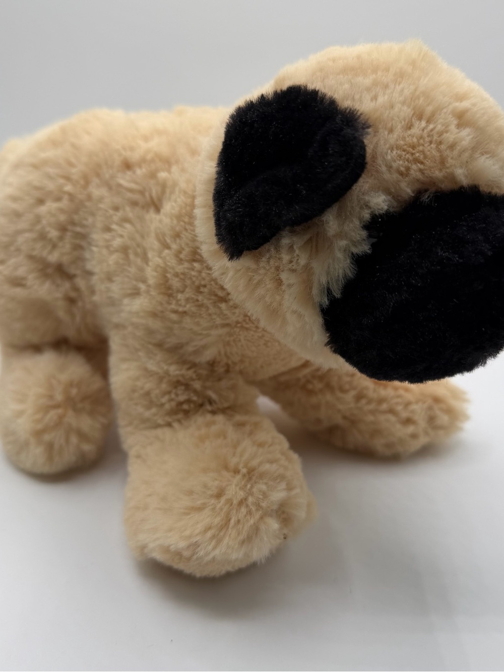 Goffa Plush Pug Dog 12” Tan Black Soft Toy Realistic Cute Puppy